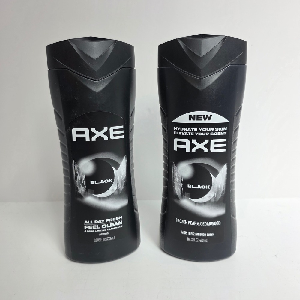 Axe Black Body Wash 16oz Frozen Pear & Cedarwood Mens Shower Gel 2 Pack NEW